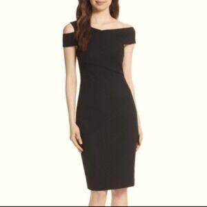 Ted Baker Yandal asymmetric bodycon mini dress- black- size 4- NWT